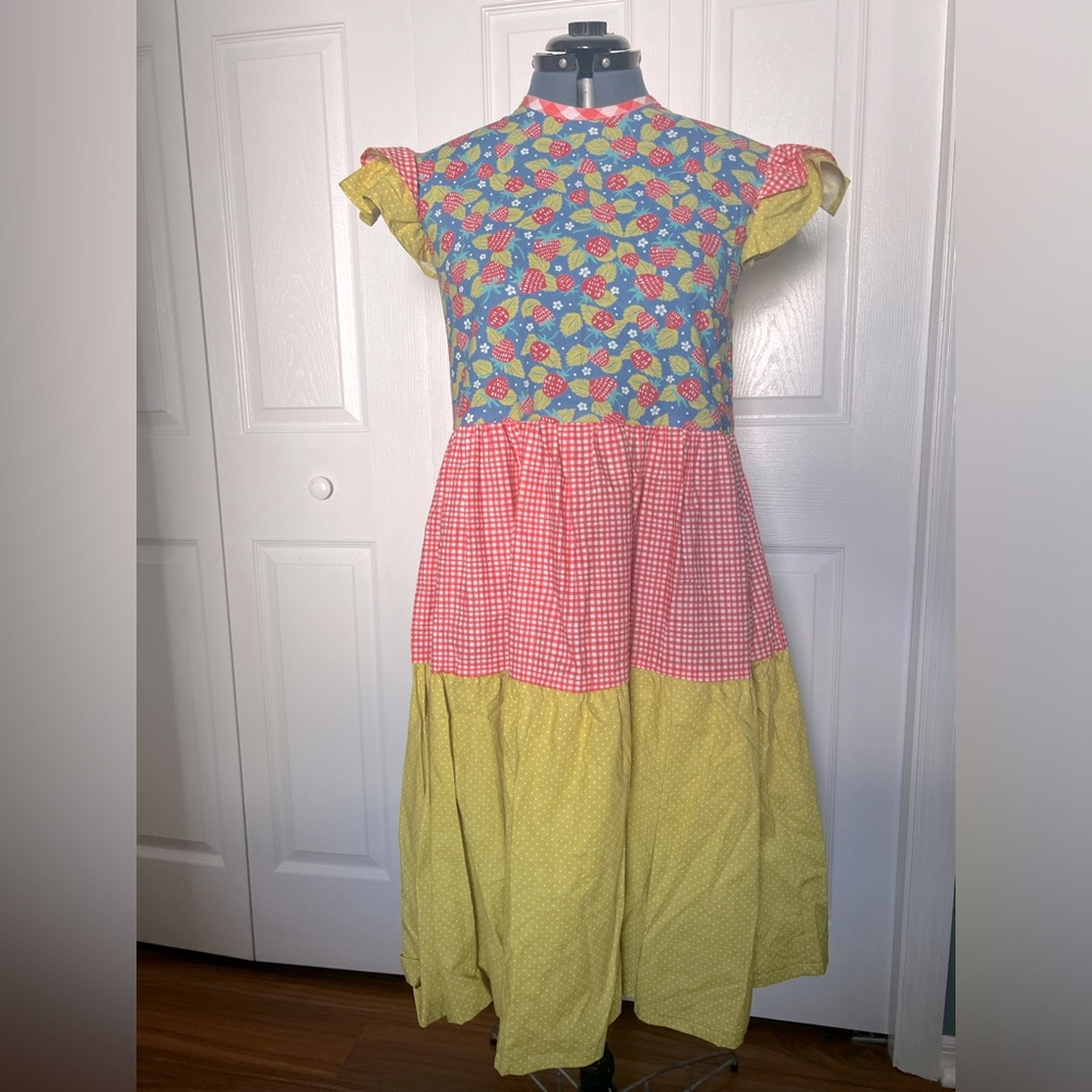 Custom made strawberry gingham dress